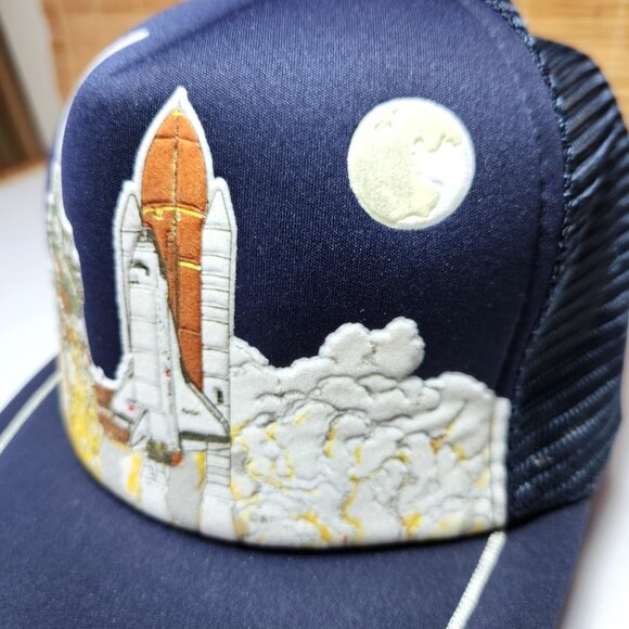 Vintage Kennedy Space Center Space Shuttle Trucker Hat Snapback - Picture 5 of 14